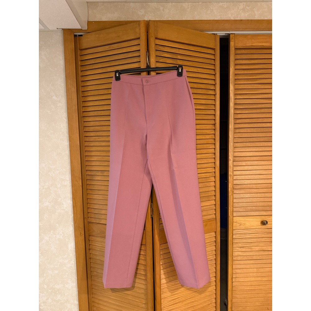 Vintage Levis Bend Over Pants Womens 16 Mauve Pink Polyester High Rise Trousers